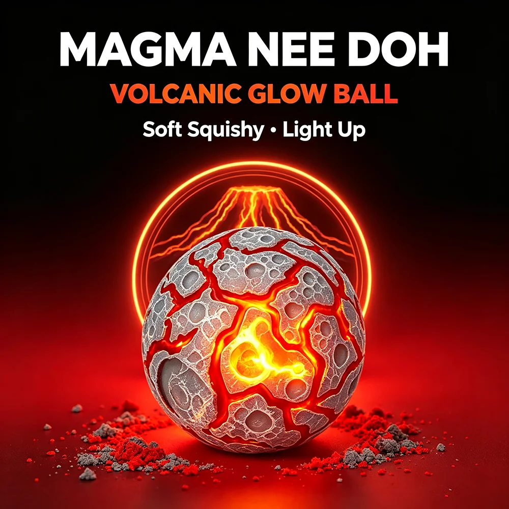 New Product NeeDoh Glitter Magma Ball Crunch Crunch Stress Relief Toy Squeeze Toy Nice Cube Sensory Squishy Toy for Adults gifts