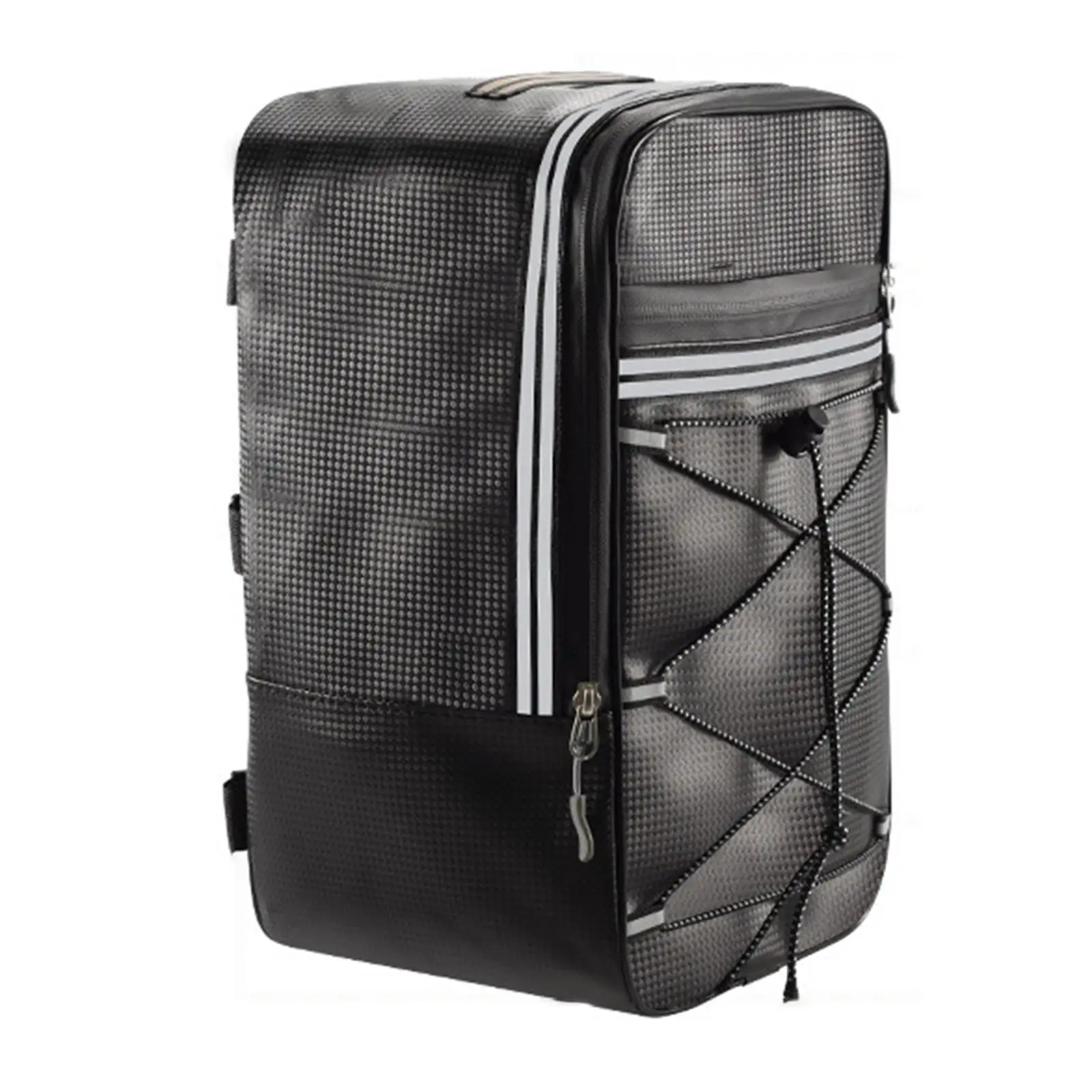 

Сумка на полке для велосипеда, водонепроницаемая задняя стойка для хранения велосипеда со светоотражающими полосами и молнией, эластичный ремень из искусственной кожи с несколькими карманами