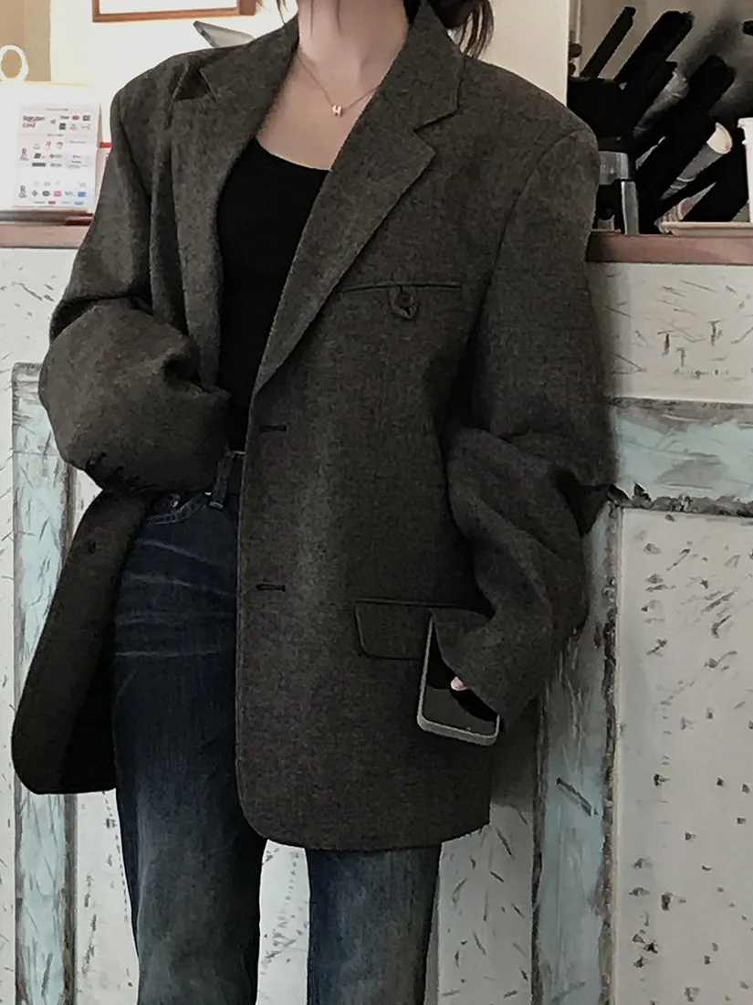 

Ele женский костюм Jaet, корейский Sle Long Sve, приятный для поездок на работу, шикарный дизайн, зимняя модная верхняя одежда