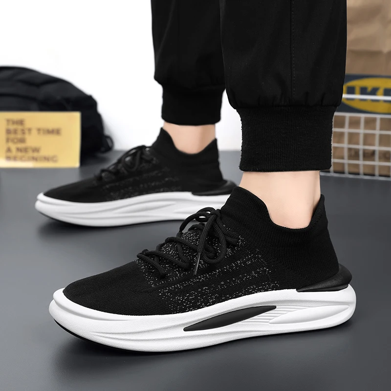 Fashion Men Casual Shoes Mesh Socks Shoes Comfortable Walking Running Sneakers Comfortable Tennis Shoes Breathable Sports Shoes