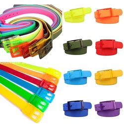 Eco-Friendly Plastic Belt For Men Women Candy Color Unisex Silicone Rubber Belts Male Female Jeans Leather Strap Accessories