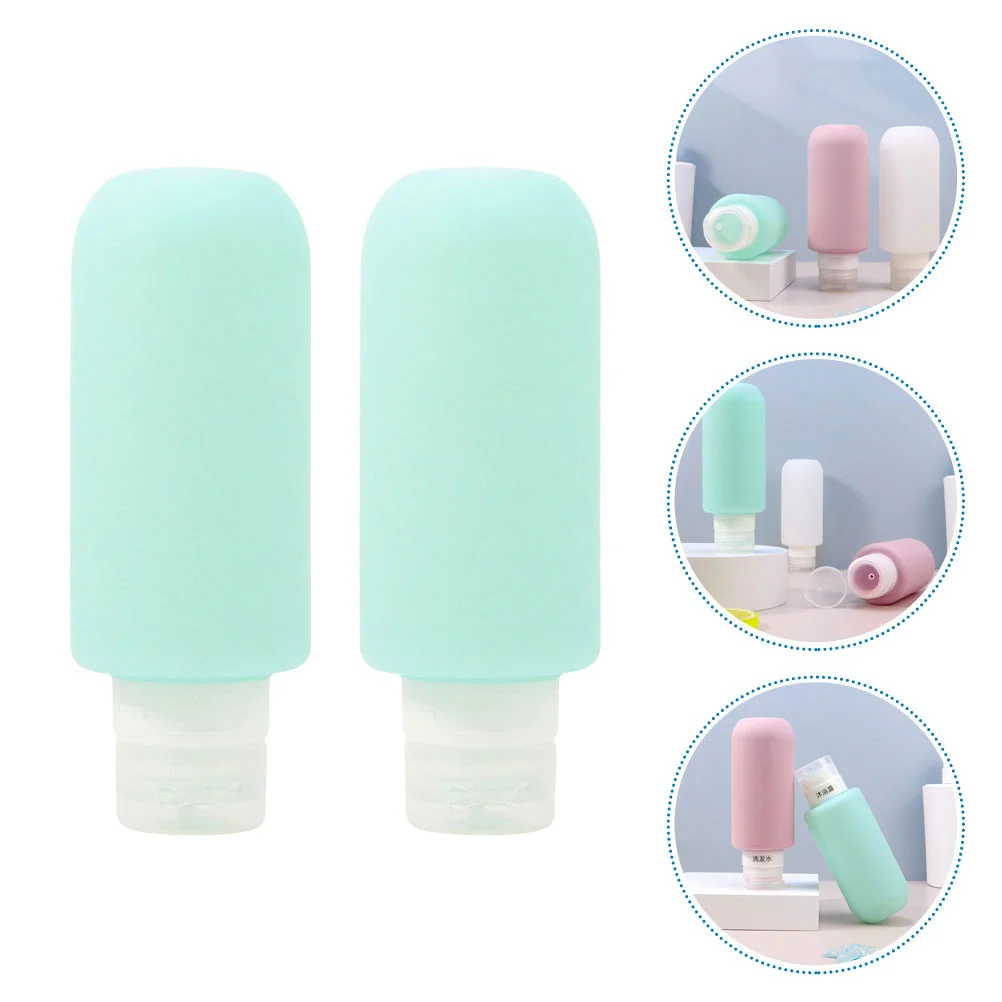 

2 Pcs Silica Gel Bottle Soap Dispenser Flexible Empty Bottles Squeeze Travel Shampoo Containers for Toiletries