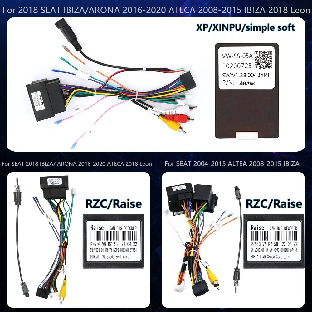 Do SEAT 2 Din CD Wiązka przewodów samochodowych dekoder canbus box 2009-2013 Ibiza 2018 ARONA 2018 ATECA 2004-2015 ALTEA 2005-2012 2018 Leon