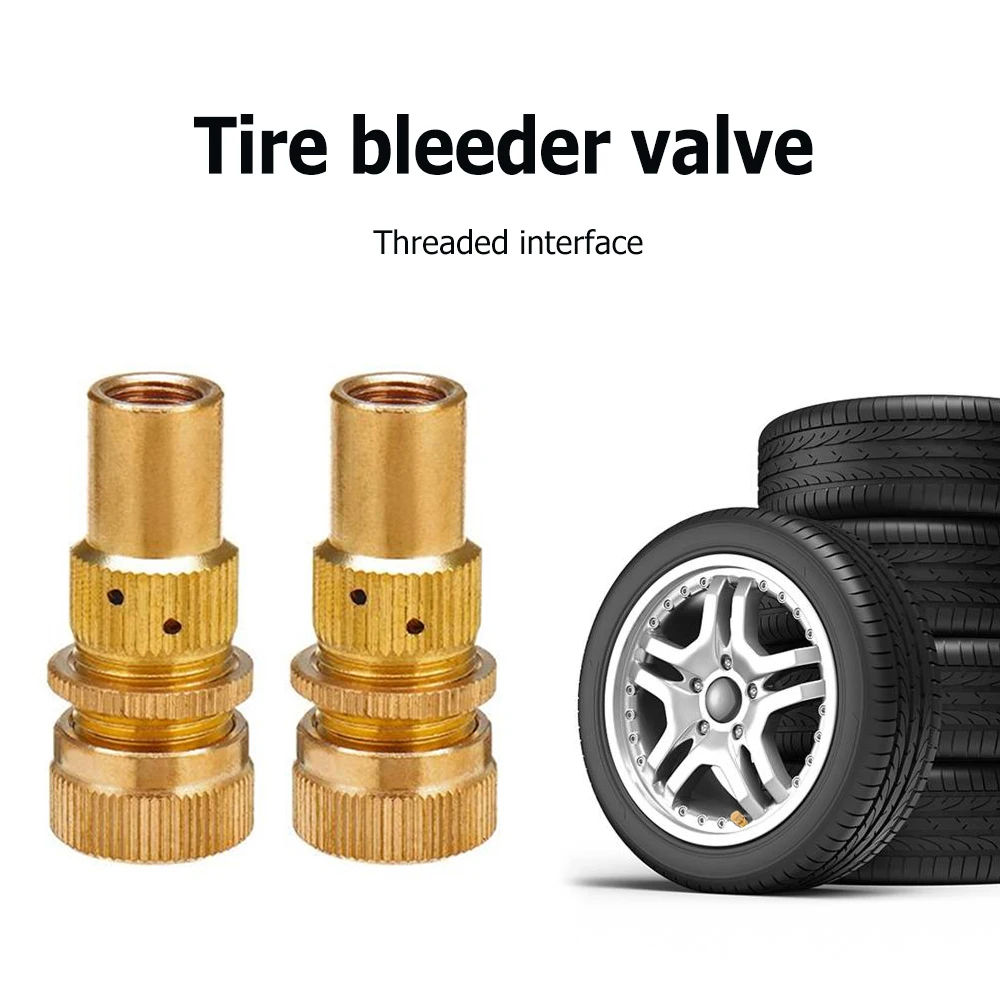 4Pcs Offroad Brass Tire Deflators Kit 6-30 PSI Deflators Bleeder Valve Tyre Deflators Automatic Type Bleeder Set Valve