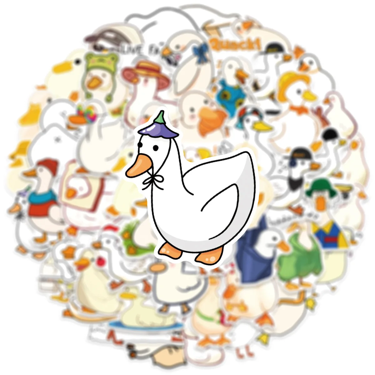 50PCS Adesivos Divertidos de Pato em Estilo Cartoon, Adesivos à Prova d'Água, Brinquedos Infantis, Presentes para Mala, Diário, Geladeira, Guarda-Roupa