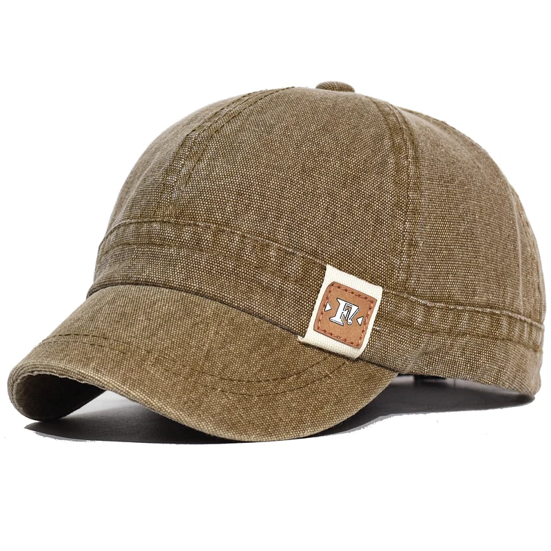 Bawełniana czapka z daszkiem z krótkim rondem Mężczyźni Kobiety Moda Miękki Vintage Dad Hat Regulowane czapki niskoprofilowe w stylu Trucker