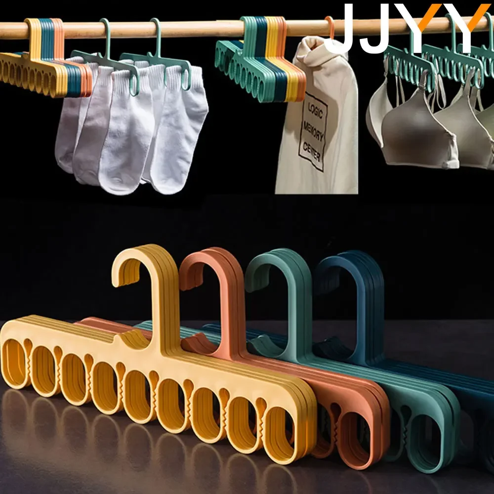 JJYY Multifunctional Storage Rack Plastic  Magic Hanger Household Socks Rack Wardrobe Space Saving Balcony Windproof Hanger