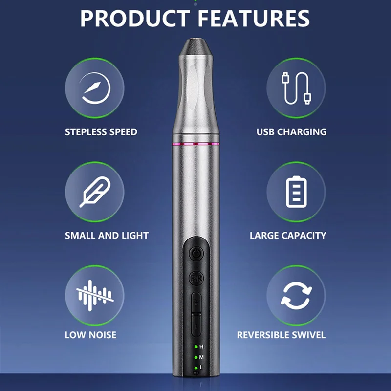 

AS60-666F Электрическая аккумуляторная шлифовальная машина 3,7 В 10 Вт 6000-20000 об/мин с переменной скоростью для гравировки и полировки-набор инструментов в комплекте