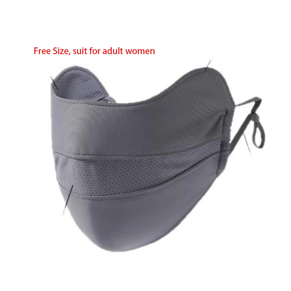 New Breathable Ice Silk Mask Washable Dustproof Riding Face Mask Anti-UV Mesh Anti-sun Mask Gift