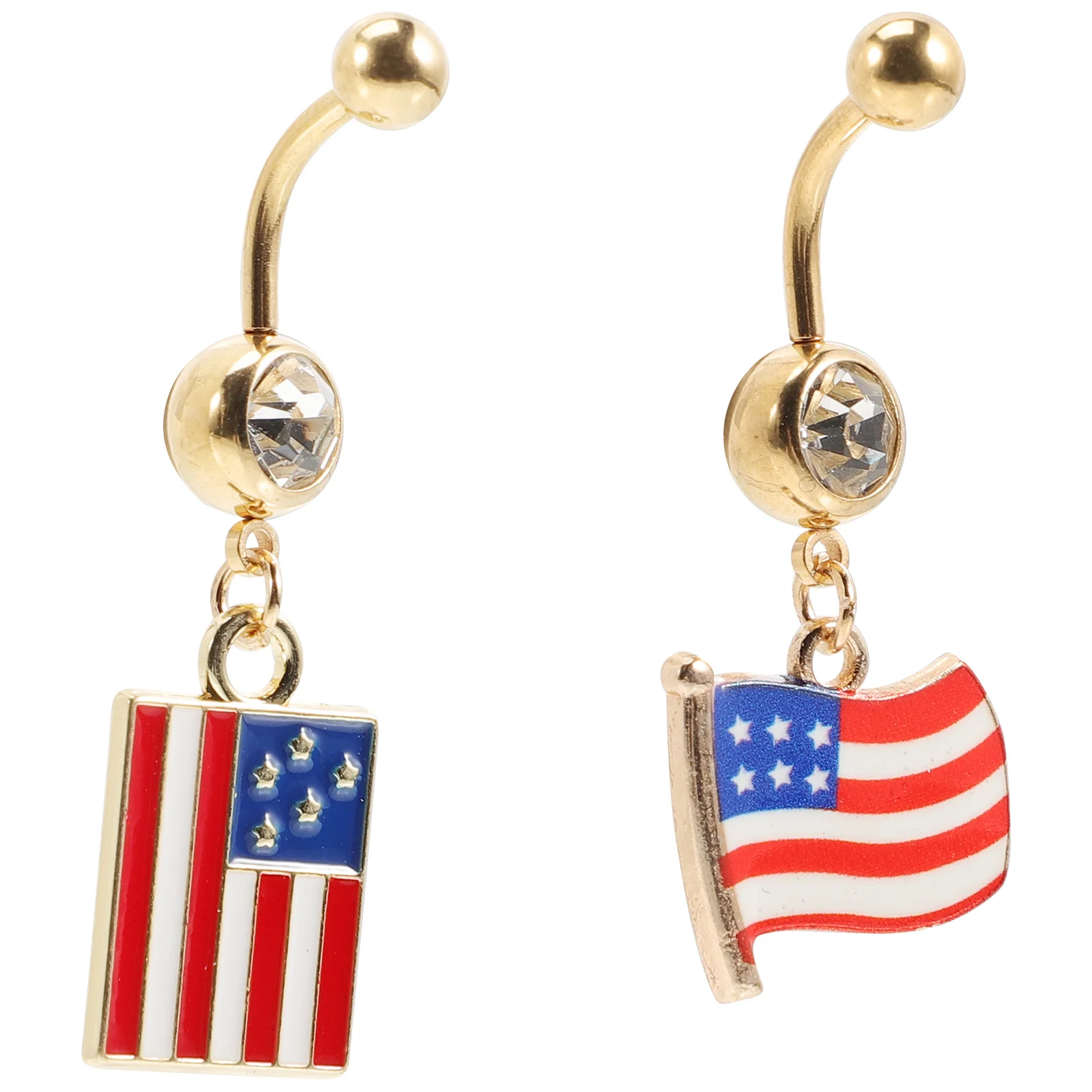

2Pcs Style Stainless Steel Navel Rings Comfortable Belly Button Piercing Jewelry Belly Ring Navel Ring