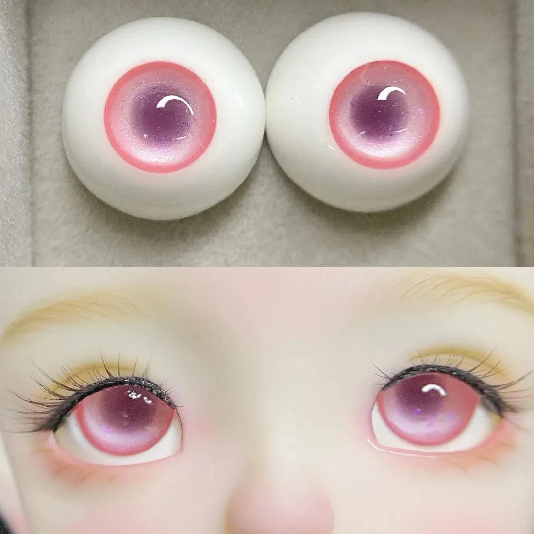 I bulbi oculari della bambola BJD sono adatti per gli occhi di dimensioni 1/3 1/4 1/6 per i giocattoli accessori per bambole con pasta per gli occhi con diamante scintillante blu carino