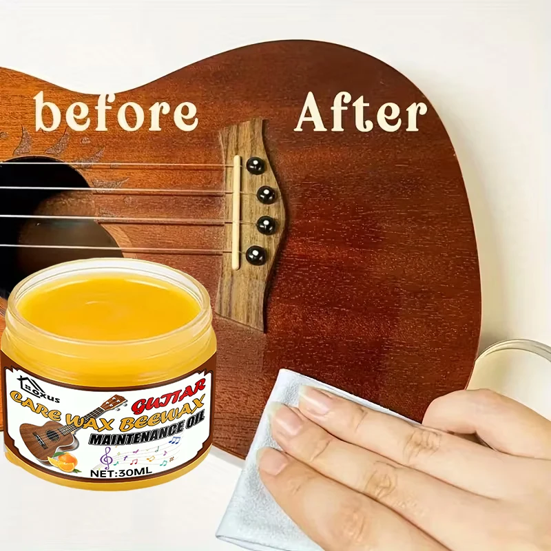 30ml Premium Guitar Polish,Premium Guitar Wax, Beeswax Polish for Guitars, Violins, Ukuleles ,Guitar Violins Care Beeswax String
