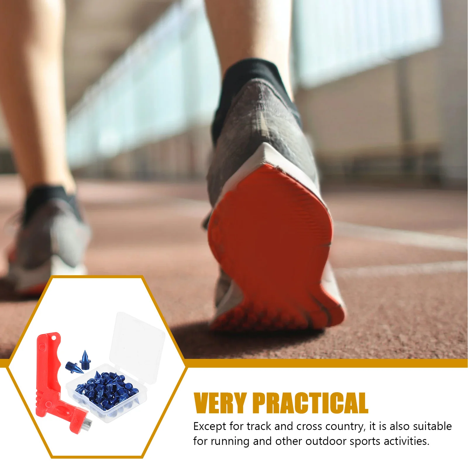 

1 Set Of Track Spikes Steel Spikes For Shoes Replacement With Spike Wrench Running Jump Sprinting Training Golf Baseball Shot