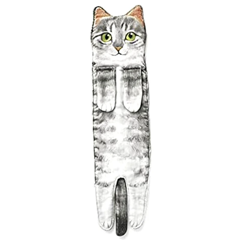 Gatos Engraçados Toalhas de Mão para Banheiro, Toalhinhas Decorativas Bonitos, Decoração de Gatos, Rosto Pendurado, Super Absorvente, Macio, 60x15cm