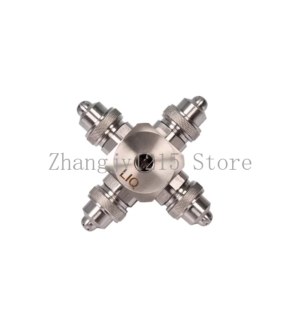 Stainless steel four-head multi-head two-fluid air atomizing nozzle humidifying spray wide-angle nozzle