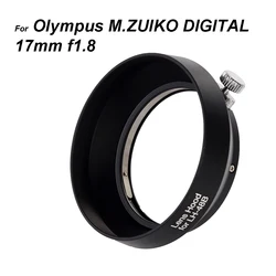 For Olympus 17mm f1.8 M.ZUIKO DIGITAL Metal Lens Hood LH-48B Black