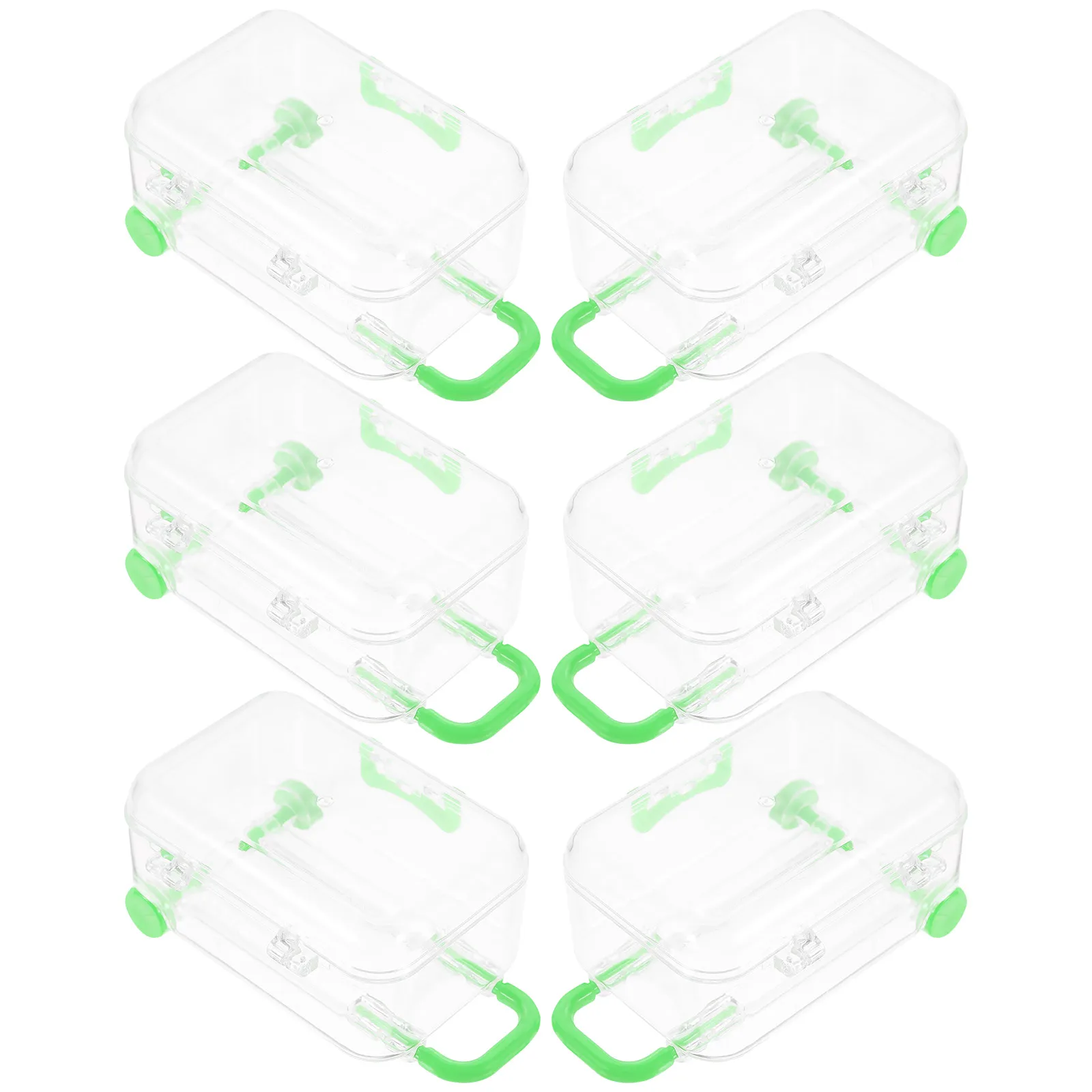 

12 Pcs Transparent Trolley Case Mini Convenient Storage Suitcase Toy Plastic Bride