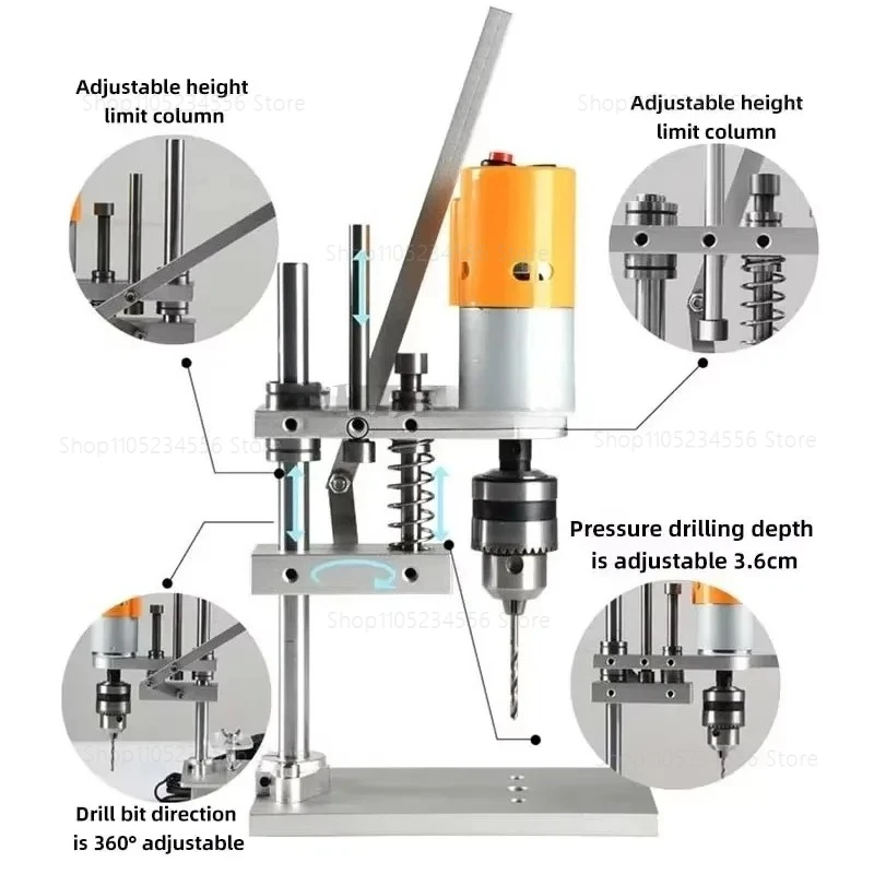 mini table drill JM802 woodworking drilling PCB drilling 775 motor mini jade desktop mini drill