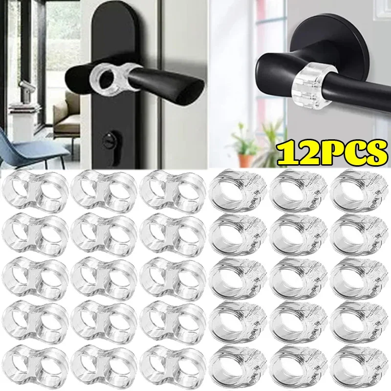 

1/12PCS Door Stops Silicone Door Handle Buffer Wall Protection Doorknob Bumper Furniture Protected Crash Pads Shock-proof Rings