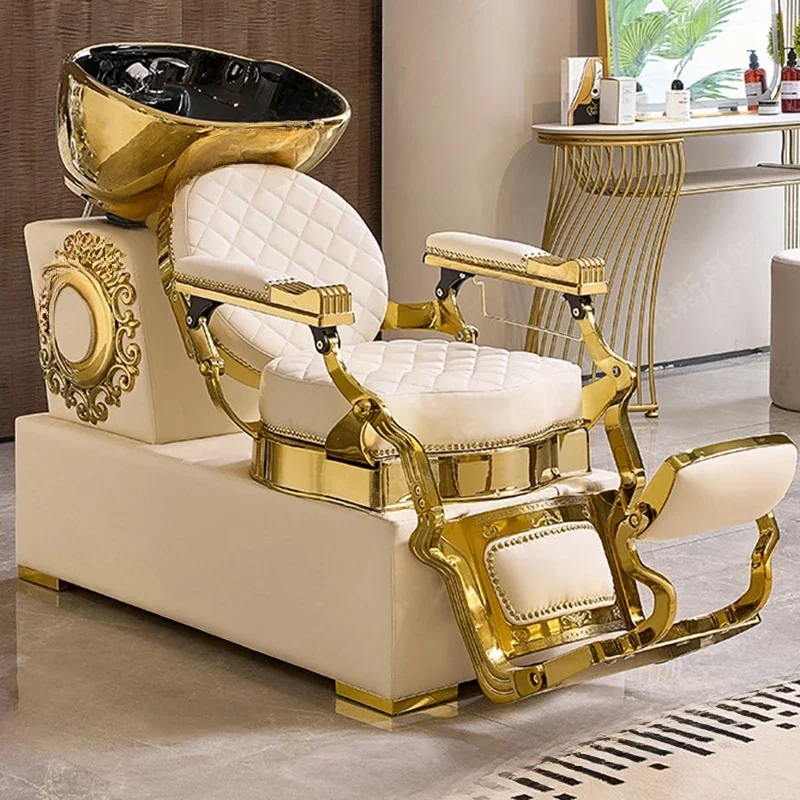 Luxury Professional Shampoo Chair Barber Shop Recliner Hair Wash Salon Chairs Ergonomic Design Behandelstoel Salon Furniture