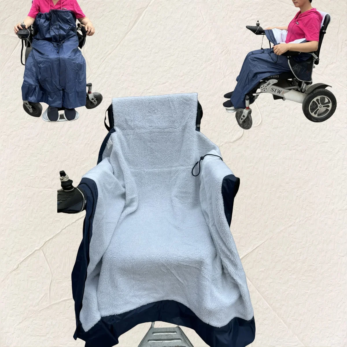 Wheelchair Waterproof Blanket, Fleece Lined Warmer Cover Scooter Cosy for Wheelchair Keep Warm for Leg