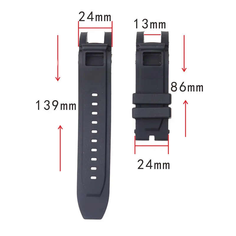 24Mm Dây Đeo Cao Su Cho Invicta Nga Đỏ Phối S1 Biểu Tình Cao Su Silicone Dây Đồng Hồ Dây Phụ Kiện Dành Cho Nam