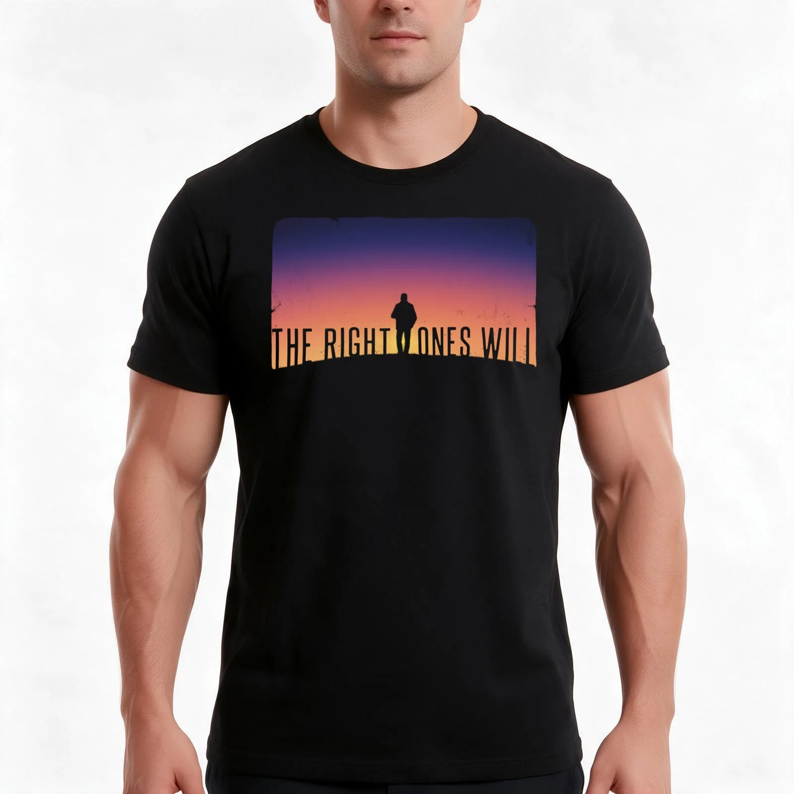 The Right Ones Will T-Shirt, Summer Casual Cotton Tee, Oversized Streetwear Tops, Vintage Graphic Print, Loose Fit Short Sleeve