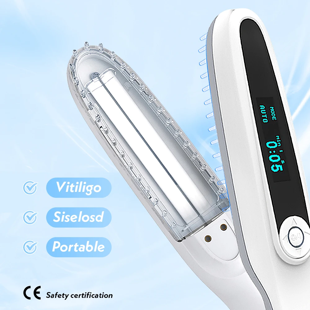 UVB-Lampe für Vitiligo-Phototherapie, Vitiligo-Behandlung, UV-Lampe, Laser-Psoriasis-Lampe, Phototherapie, Vitiligo mit Schutzbrille