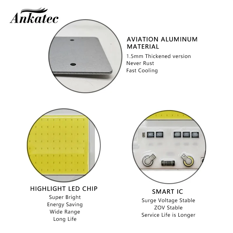 Smart IC LED COB Chip Lamp Rectangle Panel 50W 100W 150W 200W AC 110V 220V No Need Driver for DIY Outdoor Street IP65 FloodLight