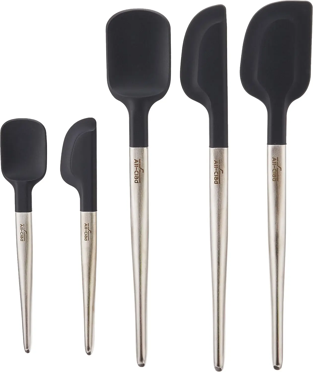 

5-Piece Silicone Kitchen Tool Set - Spatulas, Spoonula, Jar Scraper - Heat Resistant to 450°F, Dishwasher Safe