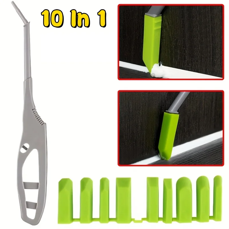 10 In 1 Multi-angle Sealant Scraper,Plastic Angle Caulk Tool,Grout Remover Spatula,Bathroom Kitchen Tile Floor Gap Filler Kit