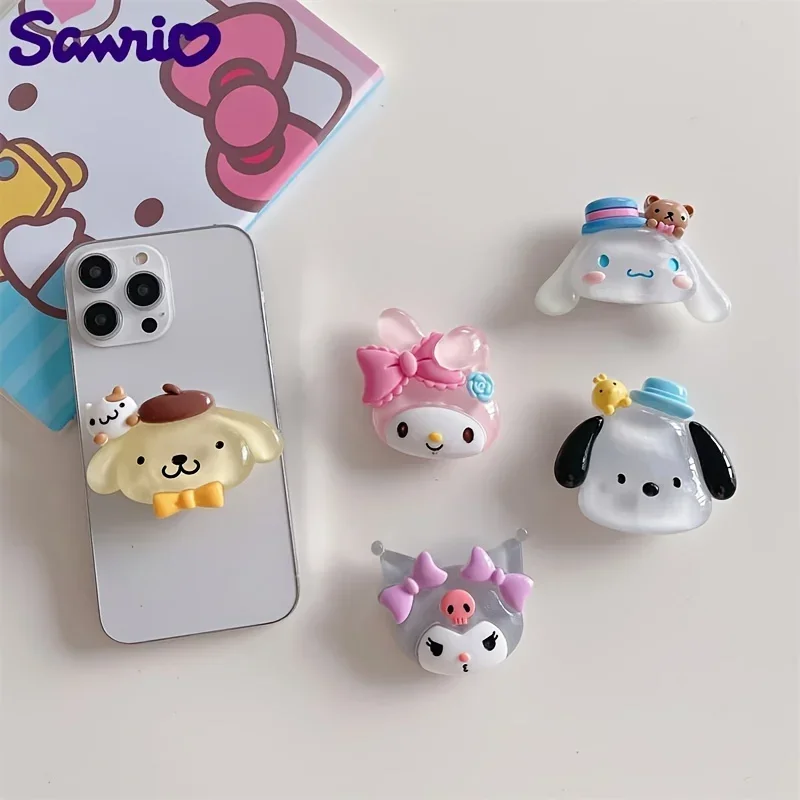 

Cinnamoroll luminous mobile phone air cushion holder, Kuromi Melody Pochacco cute retractable anti-drop holder small gift