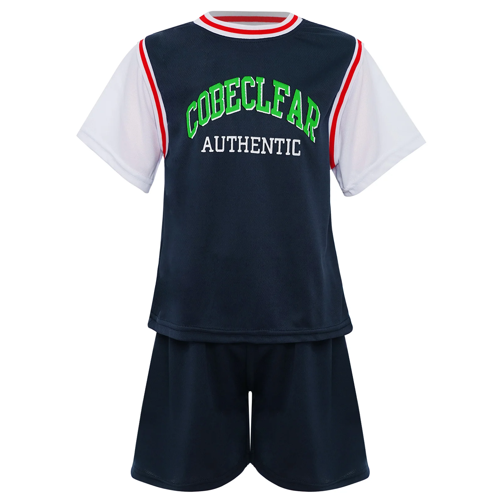 

Kids Boys Letter Print Basketball Costume Moisture-Wicking Sports Set Round Neck Short Sleeve Tops Casual T-shirt with Shorts