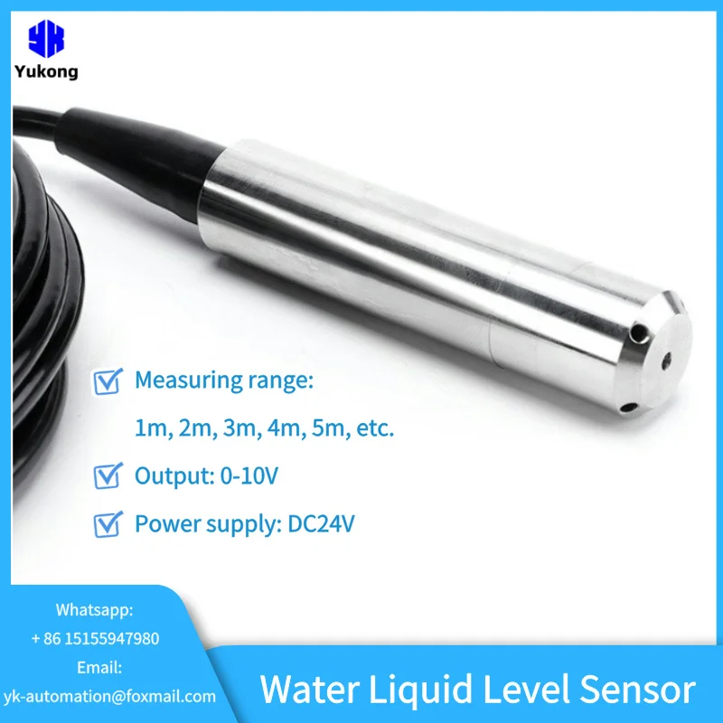 Submersible Liquid Water Level Transmitter 2m 3m 5m 3 wires 0-10V Output Hydrostatic River Tank Deep Well Liquid Level Sensor