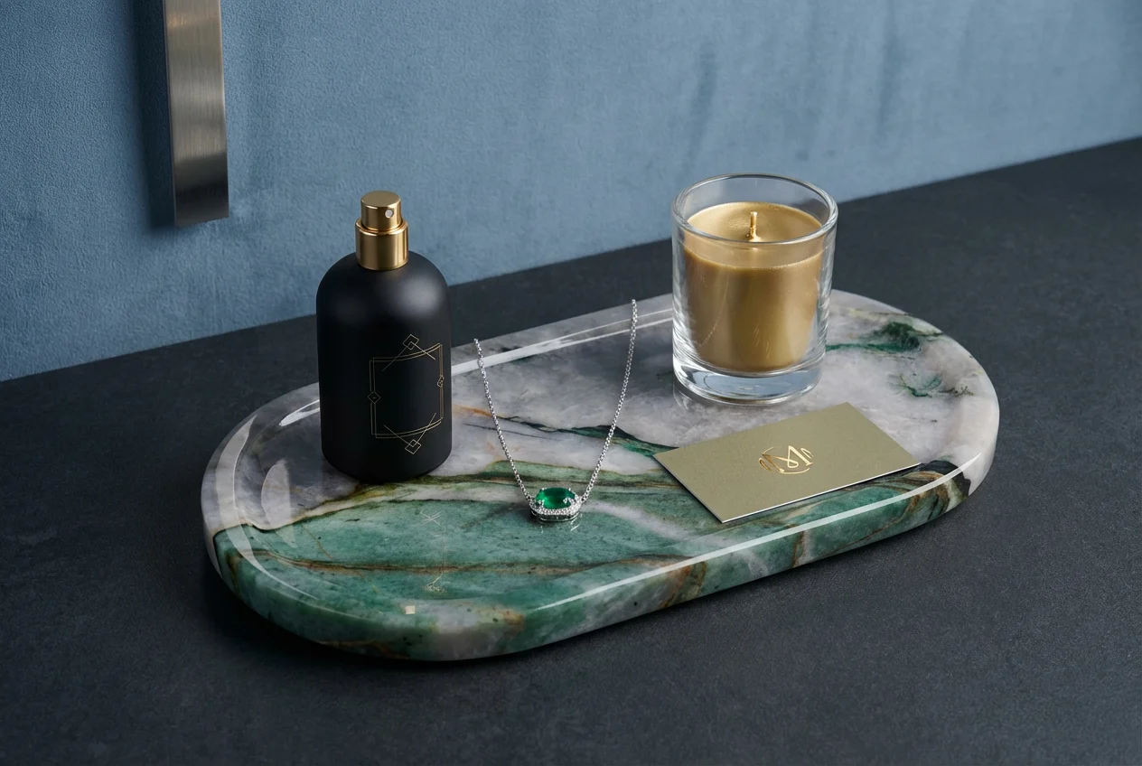 

Bathroom counter organizer stone Perfume tray;Marble Tray for Jewelry and Perfume;Minimalist Christmas gift idea