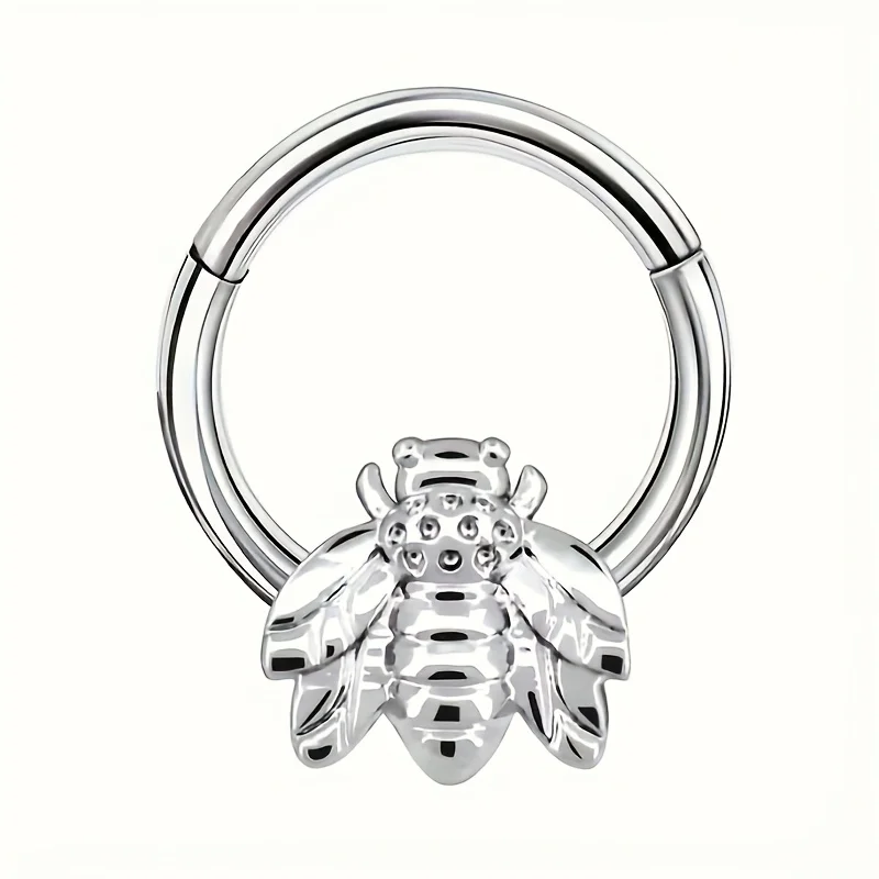 مجوهرات حلق الغضروف على شكل أنف النحل مع جسم مثقوب حلزوني على شكل قرص العسل لطيف وعصري لكل من الرجال والنساء #1