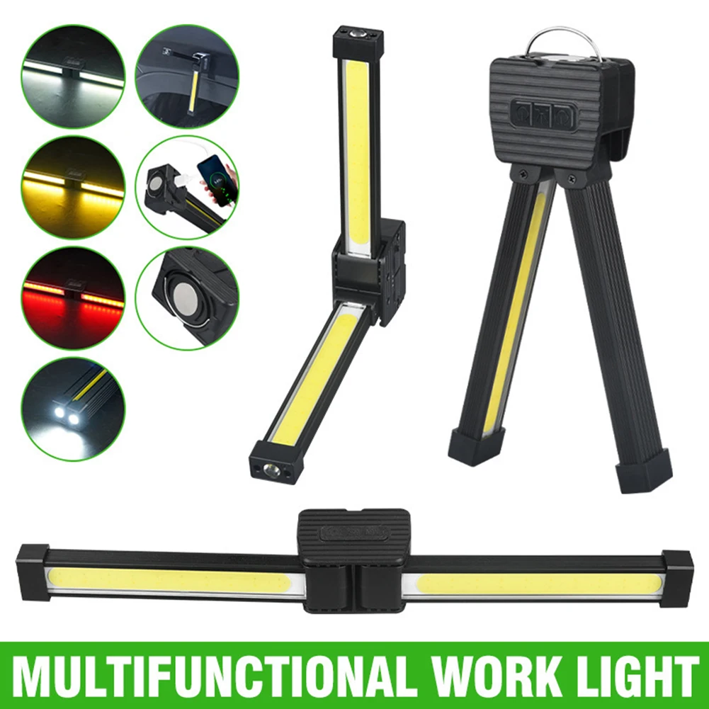 

Gym Lamp for Posing 6 Lighting Modes Magnet LED Flashlight with Hanging Hook USB Rechargeable Worklight Portable Torch Lantern