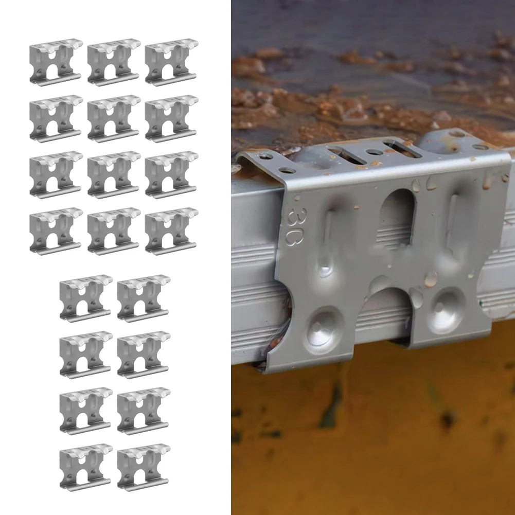 20Pcs PV Solar Panel Drain Clips 304 Stainless Steel For 30/35MM High And Low Temperatures Solar Water Drainage Clamp Set