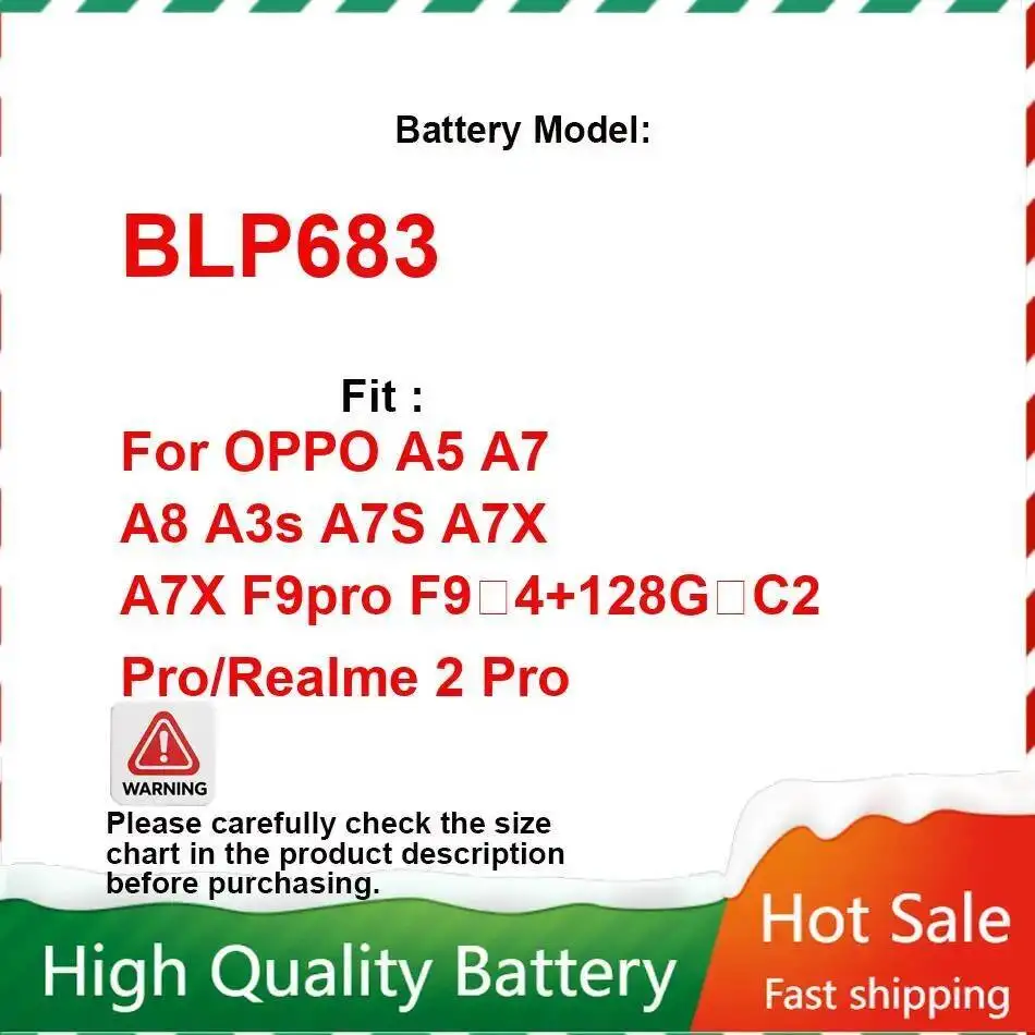 

Аккумулятор мобильного телефона BLP683 3500 мАч для Oppo A5 A7 A8 A3s A7S A7X F9pro F9 4 + 128G C2 Pro Realme 2