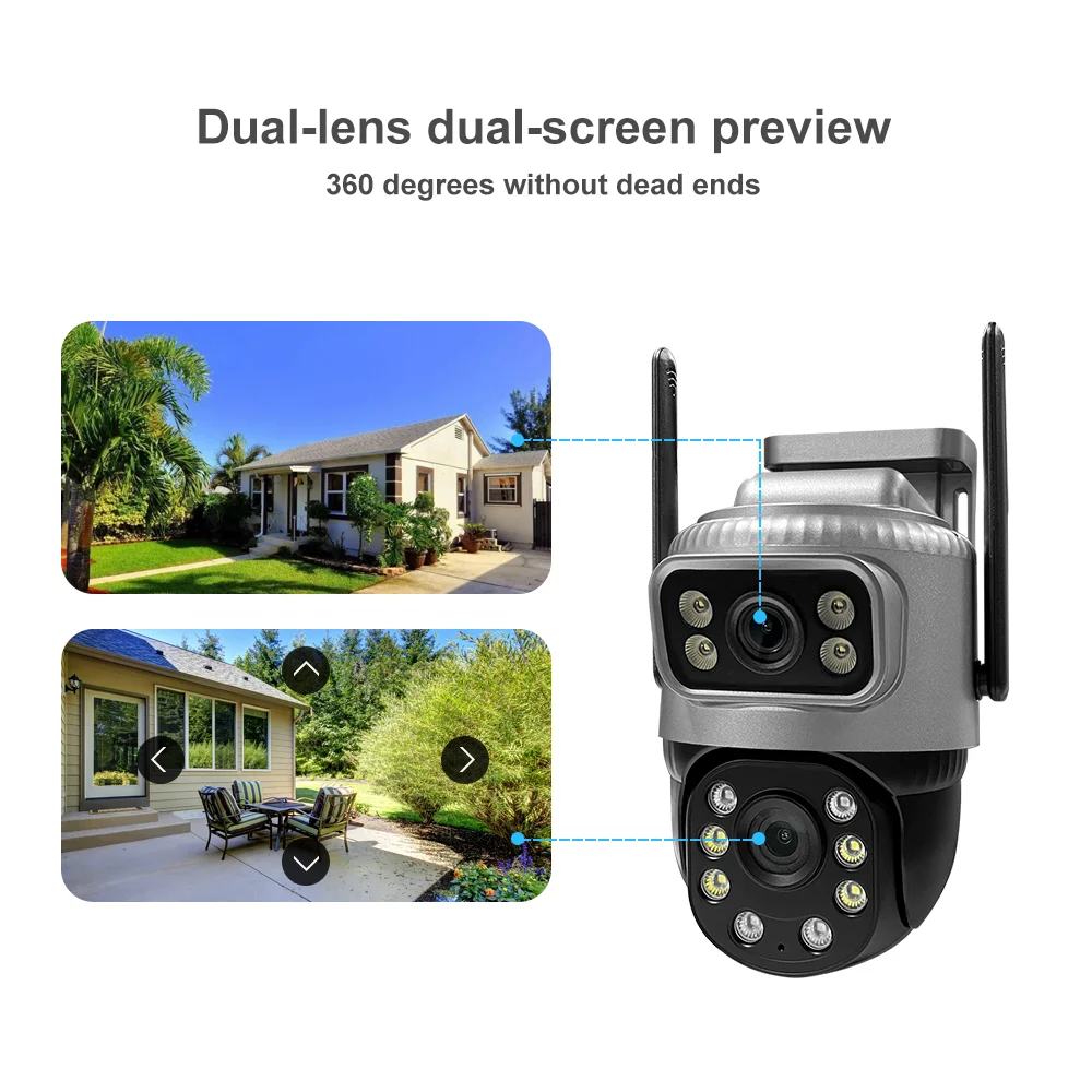 4MP V380 Pro Dual Lens Security WIFI IP Camera Auto Tracking Waterproof Wireless Outdoor Camera Full Color Night Vision