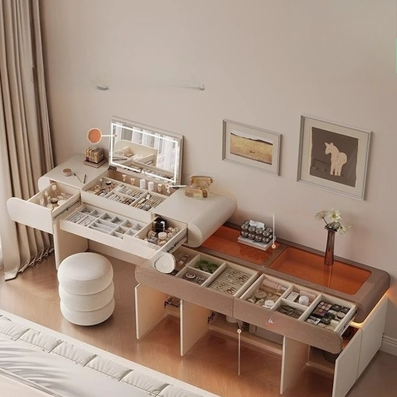 Modern Luxury Vanity Table Bedroom Makeup Mirror Storage Drawers Dressing Table Living Room Penteadeira Lounge Suite Furniture