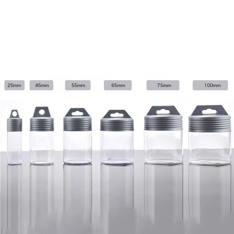 PVC Transparent Plastic Bottle Opener Drill Bit Round Bottle Storage Tank Free Combination Transparent Plastic Storage Container