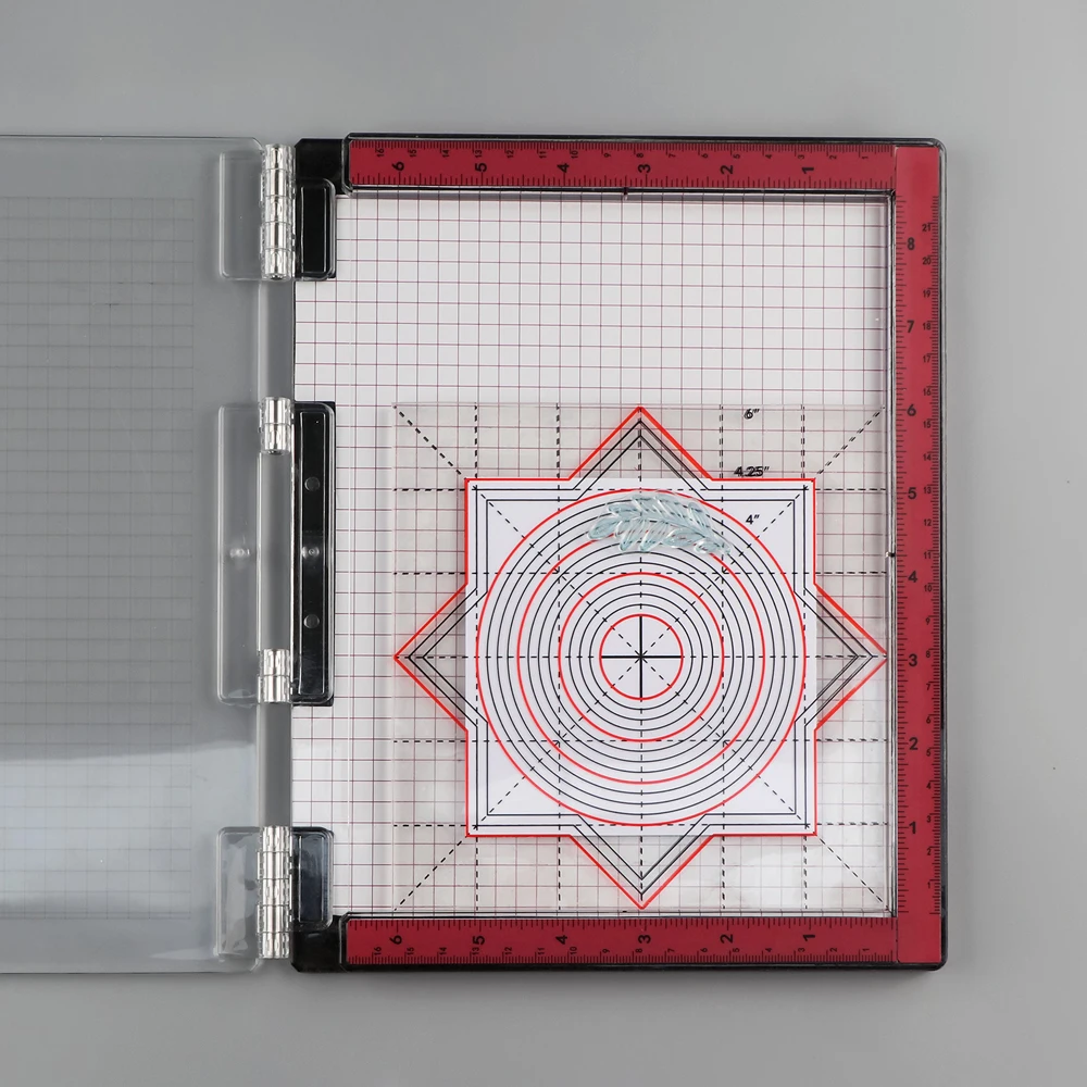 4,75 * 6/6 * 6/6,5 * 8,5 Zoll Photopolymer-Griffmatte mit bedruckten Führungen für Stempelpositionierung, Zentrierung, vielseitig einsetzbar, rutschfeste Klebematte