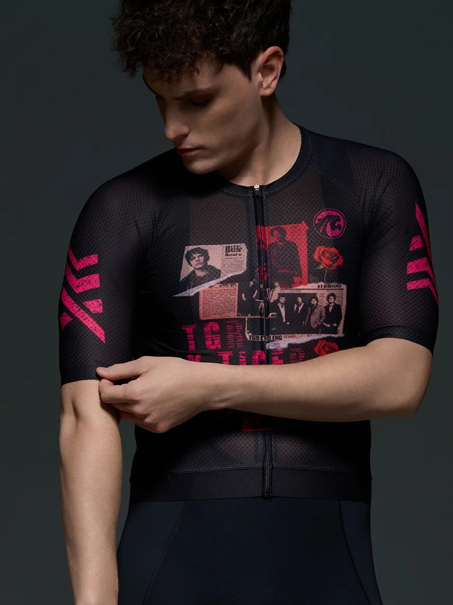AliExpress X-TIGER GALE SERIES Men's Cycling Jersey Short Sleeve Slim Fit Rock Punk Style Breathable Maillot for Mountain Road Bike