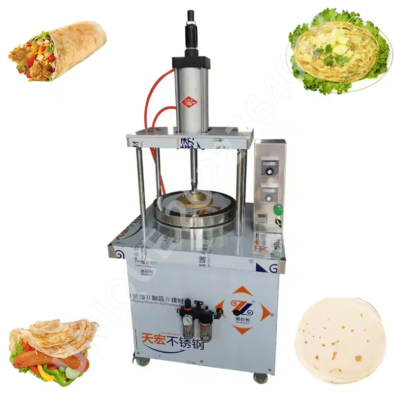 

Commercial Hydraulic Tortilla Pancake Chapati Making Machine Automatic Duck Bread Baking Maker Pneumatic Dough Press Machine