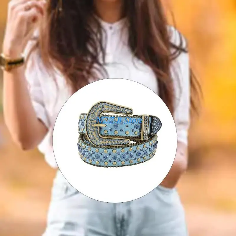 

T21F Stylish Waist Belt Wear Resistant PU Leather Belt Teens Unisex Belt