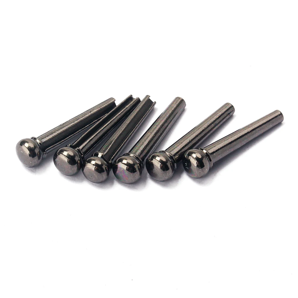 

6 Pcs Copper Stringed Set Guitar Inlaid Abalone Dot Accessory Spare Parts Brass Bridge Pins