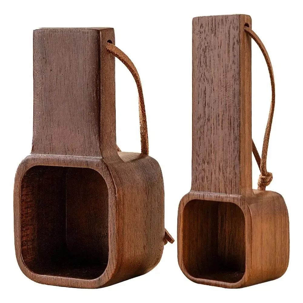 Delicate Wooden Coffee Spoons Square Walnut Wood Tea Sugar Spoon Hanging Rope Ground Beans Coffee Measuring Scoop Home Office
