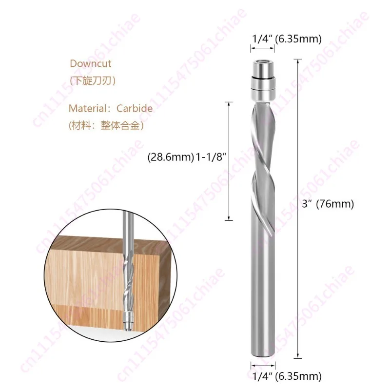 1/4 Shank End Mill Integral Carbide  Cutter with Bearing Profiling Top and Bottom Swing Compound Edging Cutter