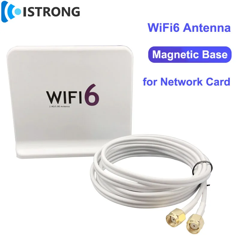 WiFi6E Tri-Band Omni High Gain Antenna 2.4G 5G 5.8G Mobile Signal Booster Amplifier for Network Card Router Modem